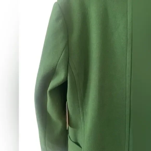 Halogen Womens Double Breasted Long Coat Overcoat Notch Collar Kelly Green S - Picture 5 of 13